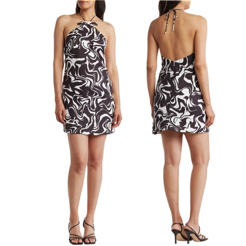 NWT Alexia Admor alter shift black and White abstract mini dress  Size 6